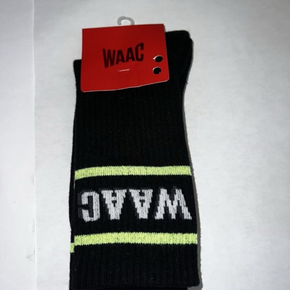 WAAC Golf Women Bold Logo Waacky Golf Socks‎ Black One Size NWT